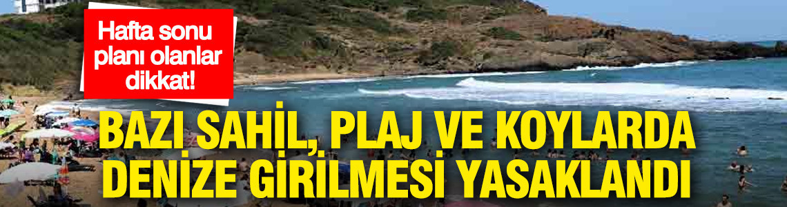 Hafta sonu planı olanlar dikkat: Bazı sahil, plaj ve koylarda denize girilmesi yasaklandı