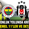 Fenerbahçe-Beşiktaş derbisi muhtemel 11'ler: Maçın detayları