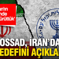 Mossad, İran'daki hedefini açıkladı