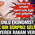 Memur ve emekli zammıyla ilgili yeni gelişme: Ünlü ekonomist 'Büyük bir sürpriz gelmezse' diyerek rakam verdi