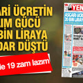 YENİÇAĞ Gazetesi: ASGARİ ÜCRETİN ALIM GÜCÜ 20 BİN LİRAYA KADAR DÜŞTÜ