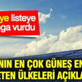 Dünyanın en çok güneş enerjisi üreten ülkeleri açıklandı: Türkiye listeye damga vurdu