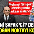 Yeni Şafak 'Git' dedi, Erdoğan noktayı koydu: Mehmet Şimşek krizinin perde arkası aralandı