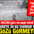 AKOM saat verdi: Gök gürültülü sağanak yağış geliyor, 30 kg yağacak