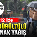 Meteoroloji saat vererek uyardı: 12 ilde gök gürültülü sağanak yağış