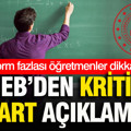 MEB’den kritik açıklama: Norm fazlası öğretmenler için 3 şart belli oldu