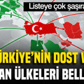 Türkiye'nin dost ve düşman ülkeleri belli oldu: Listeye çok şaşıracaksınız