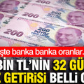 700 bin TL’nin 32 günlük faiz getirisi belli oldu: Banka banka oranlar (17 Eylül)