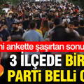 Yeni ankette şaşırtan sonuç: 3 ilçede birinci parti belli oldu