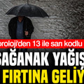 Meteoroloji'den 13 ile sarı kodlu uyarı: Sağanak yağış ve fırtına geliyor