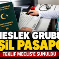 4 meslek grubuna yeşil pasaport: Teklif Meclis'e sunuldu