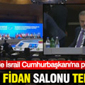 Bakü'de İsrail Cumhurbaşkanı'na protesto: Hakan Fidan salonu terk etti