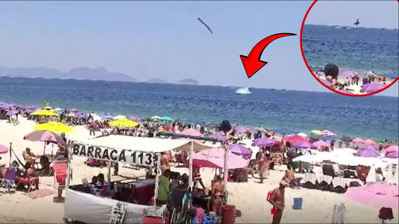 Brezilya’nın dünyaca ünlü plajı Copacabana’da felaket! Tatilcilerin gözü önünde denize çakıldı: Cessna pilotu öldü