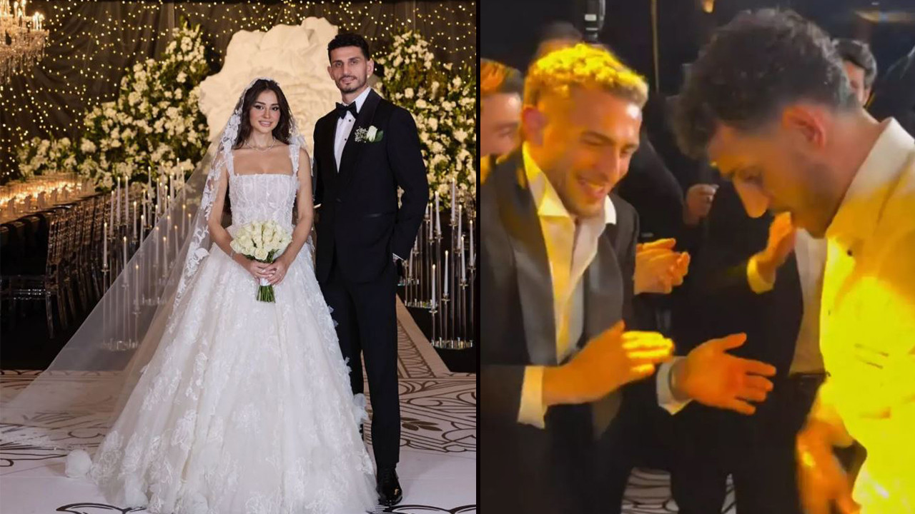 Gönül Dağı'nın Asuman'ı Hazal Çağlar ve Milli Futbolcu Samet Akaydın evlendi! 'Çayır Biçiyom Çayır' çaldı; Barış Alper Yılmaz ile damat kendinden geçti