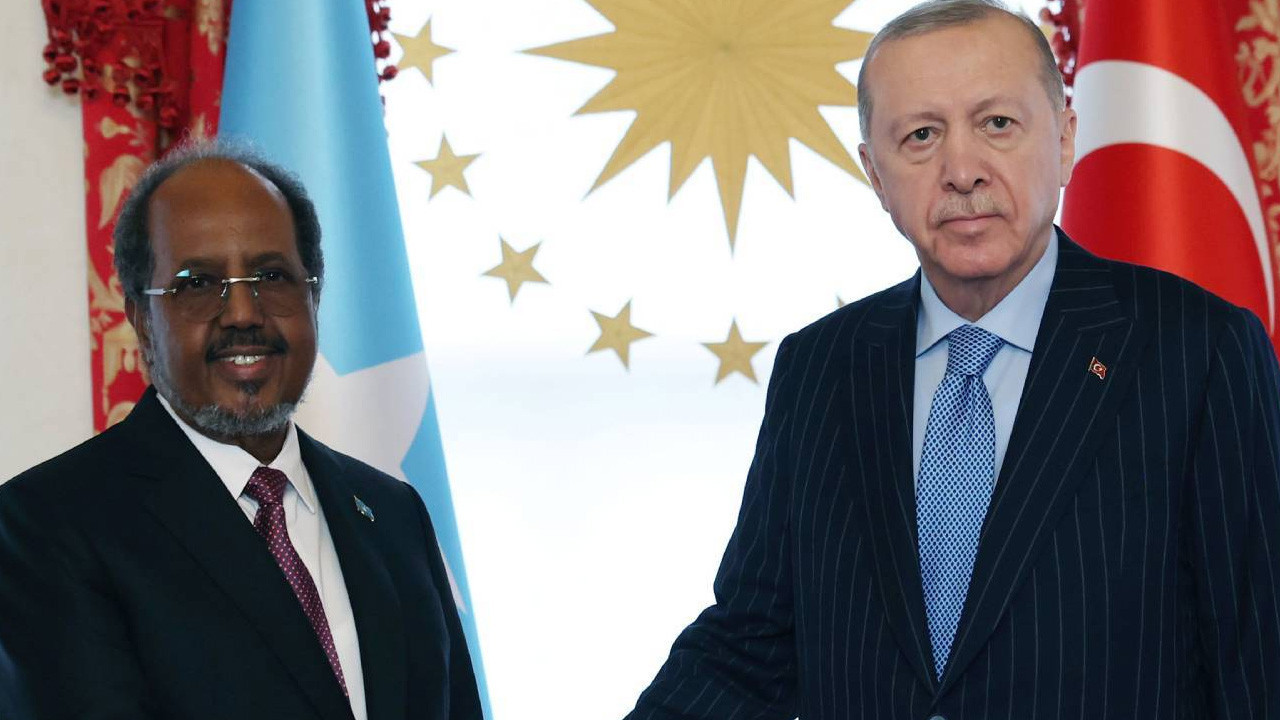 Erdoğan ve Somali Cumhurbaşkanı Hasan Şeyh Mahmud Dolmabahçe'de