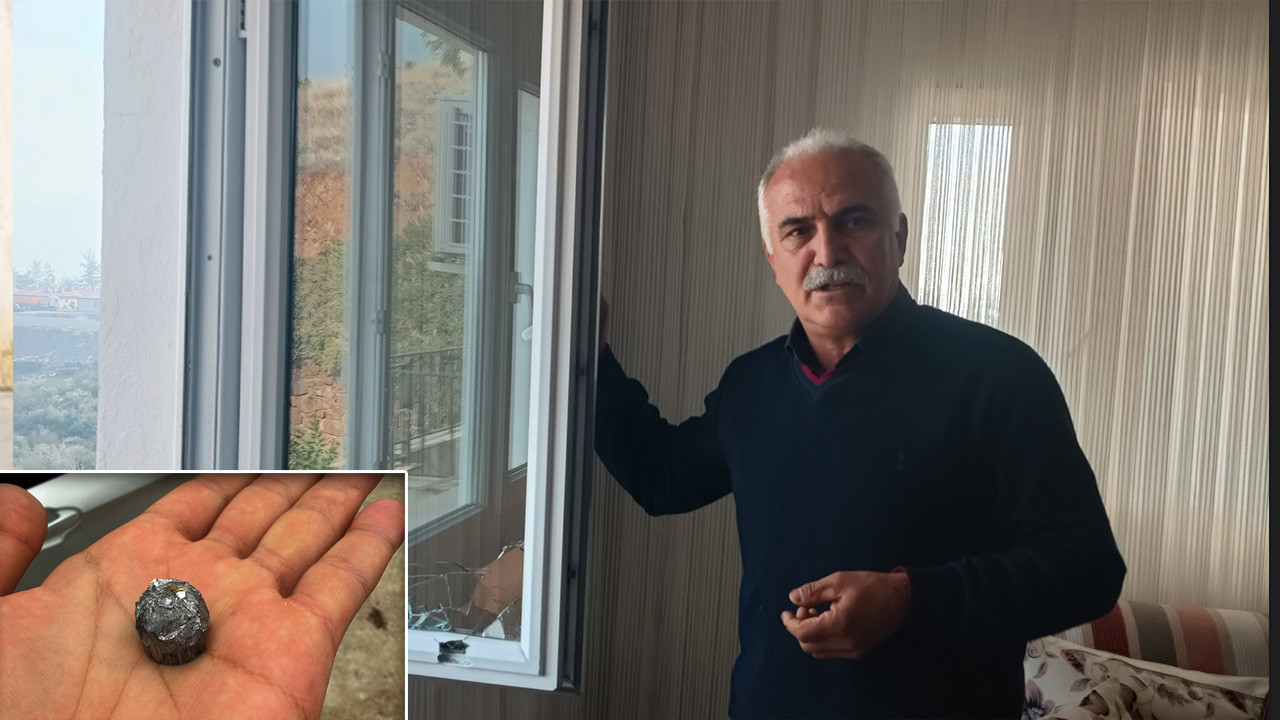 İki santim farkla ölümden döndüler! Domuz kurşunu pencere saplandı