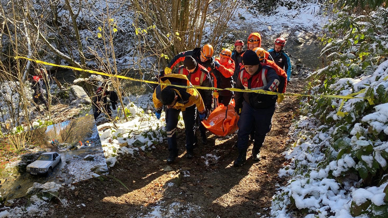 Mercedes dereye uçtu! Adam atletle 10 metre uzakta ölü!