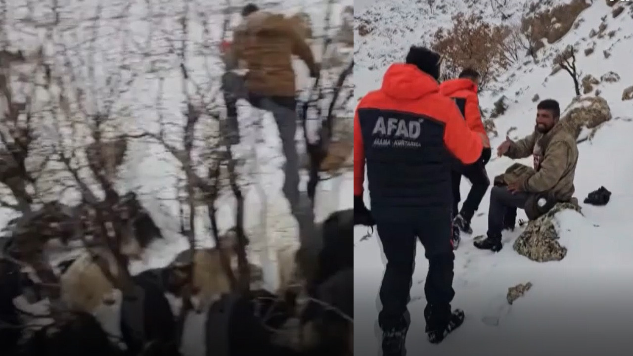 Tipide mahsur kalan çobanın imdadına ekipler yetişti