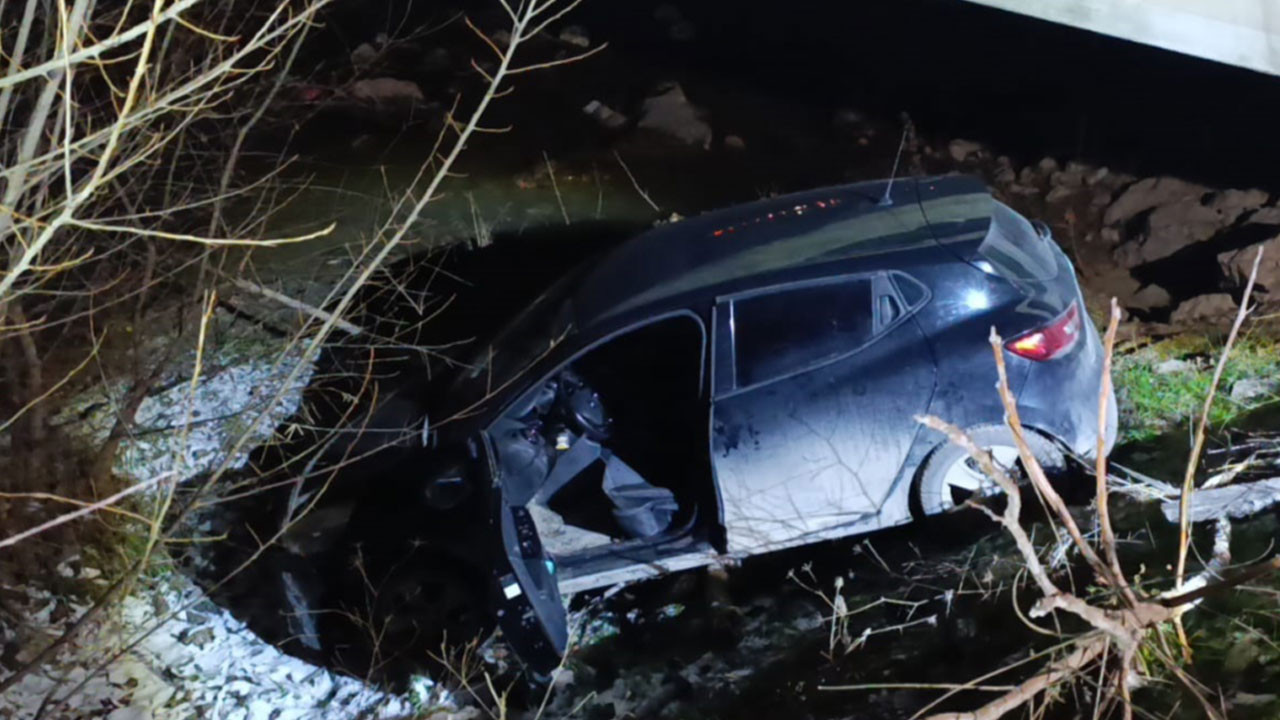 Bursa'da otomobil dereye düştü: 1 yaralı