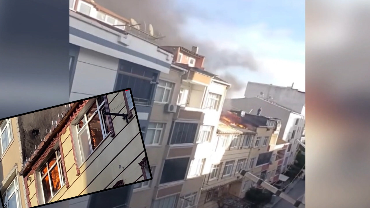 Küçükçekmece'de korku dolu anlar: Alevler iki binayı sardı