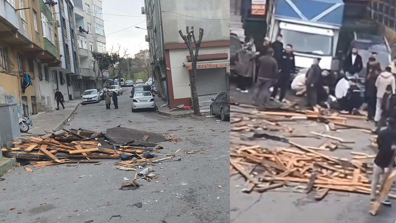 Gaziosmanpaşa'da lodos dehşeti: Çatı uçtu: 1 yaralı