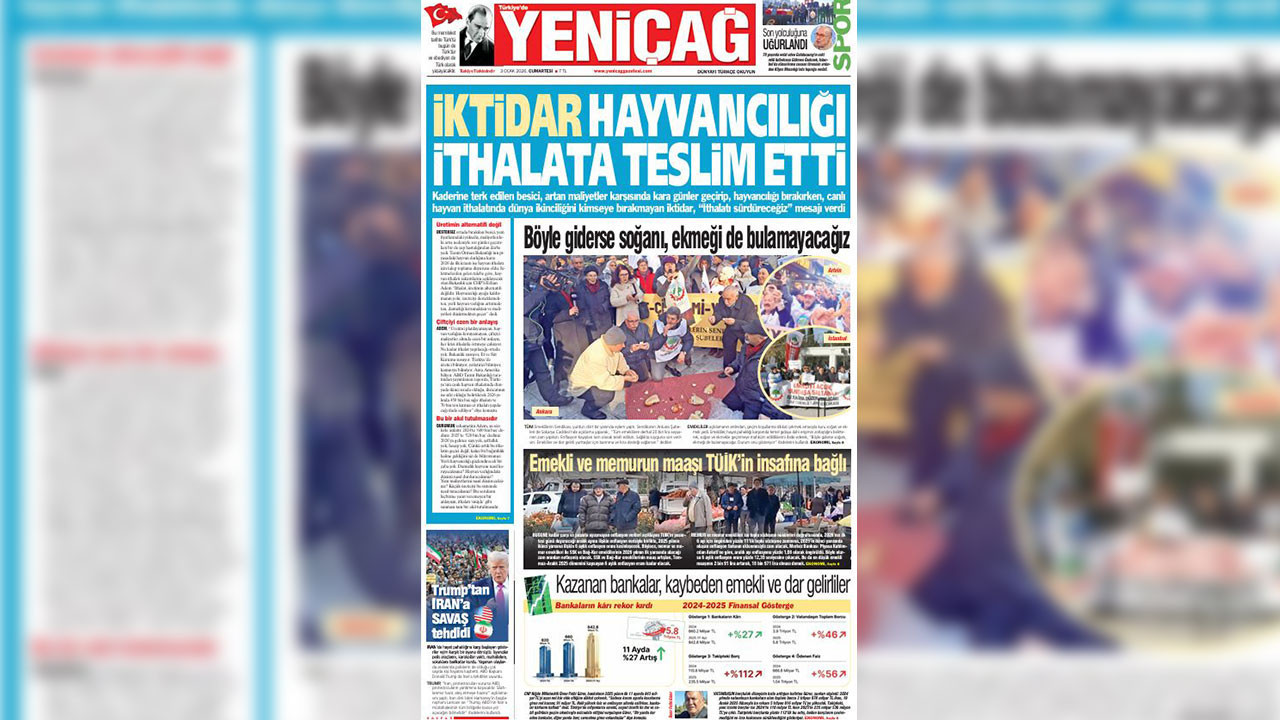 Yeniçağ Gazetesi: İktidar hayvancılığı ithalata teslim etti