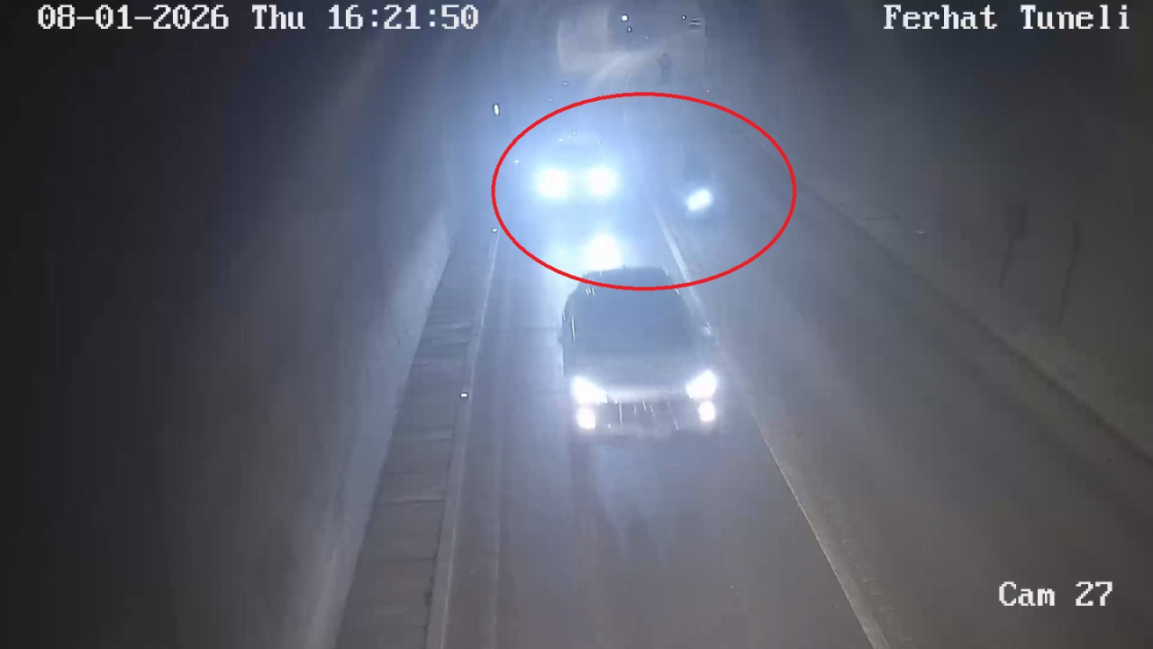 Amasya'da tünelde sollama kazası kamerada