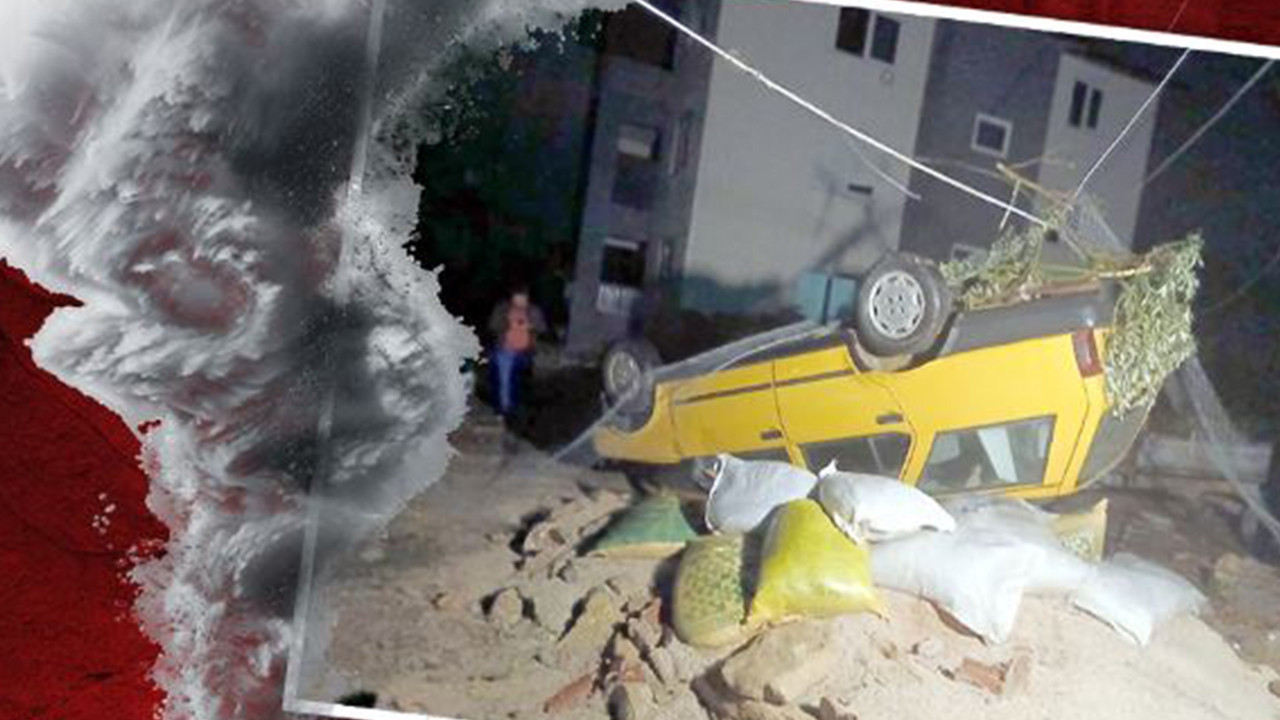 Manavgat'ta hortum dehşeti... Uğultuyla geldi her şeyi yıkıp geçti... Otomobil havada ters döndü