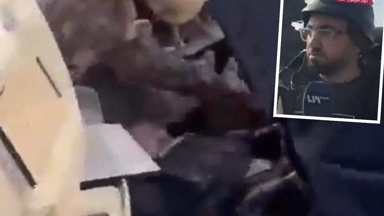 Tankın çarptığı muhabirin ölümden döndüğü anlar kamerada