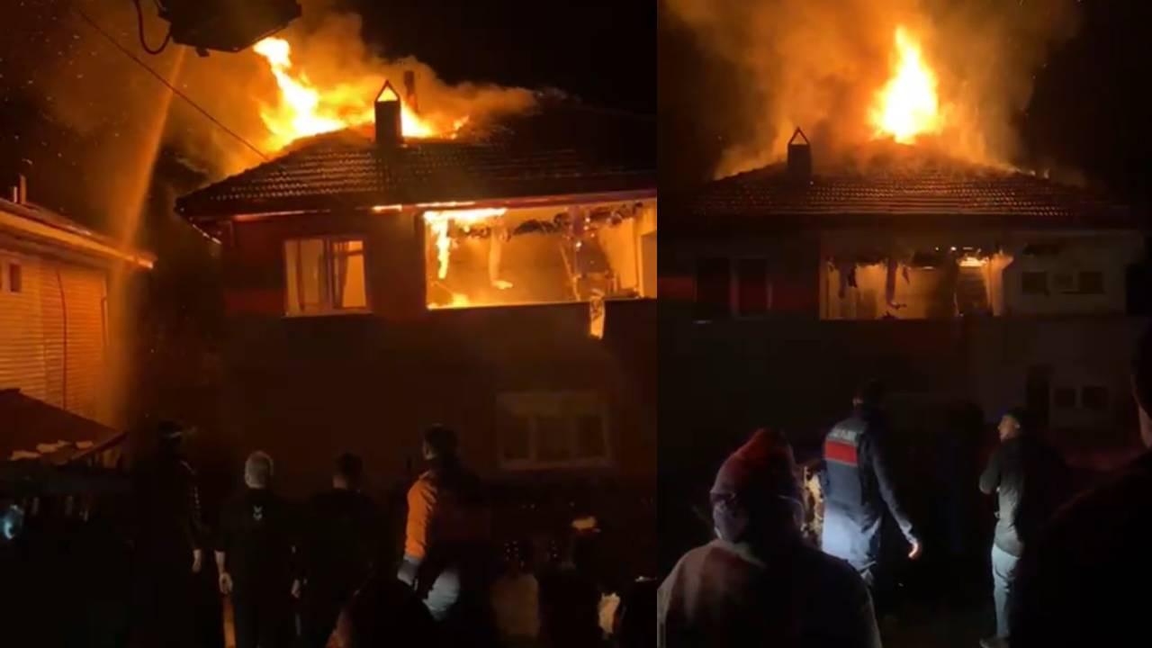 Karabük’te iki katlı ev alevlere teslim oldu