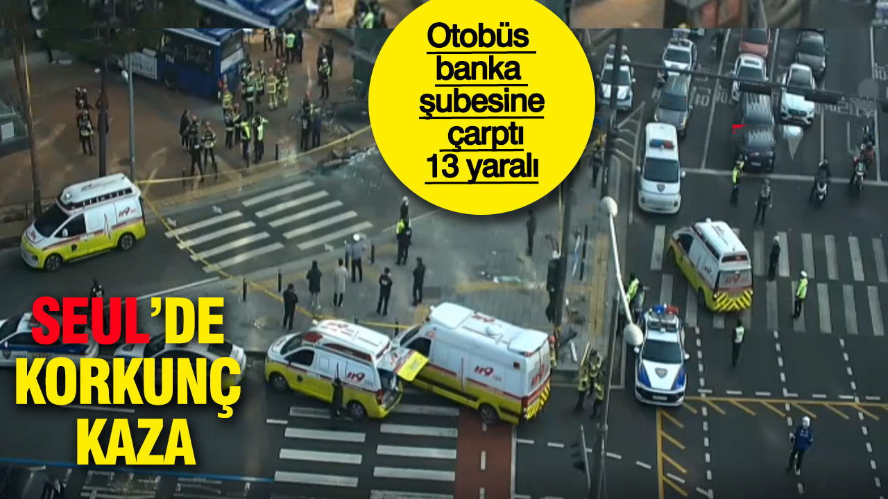 Seul’de korkunç kaza: Otobüs banka şubesine çarptı: 13 yaralı