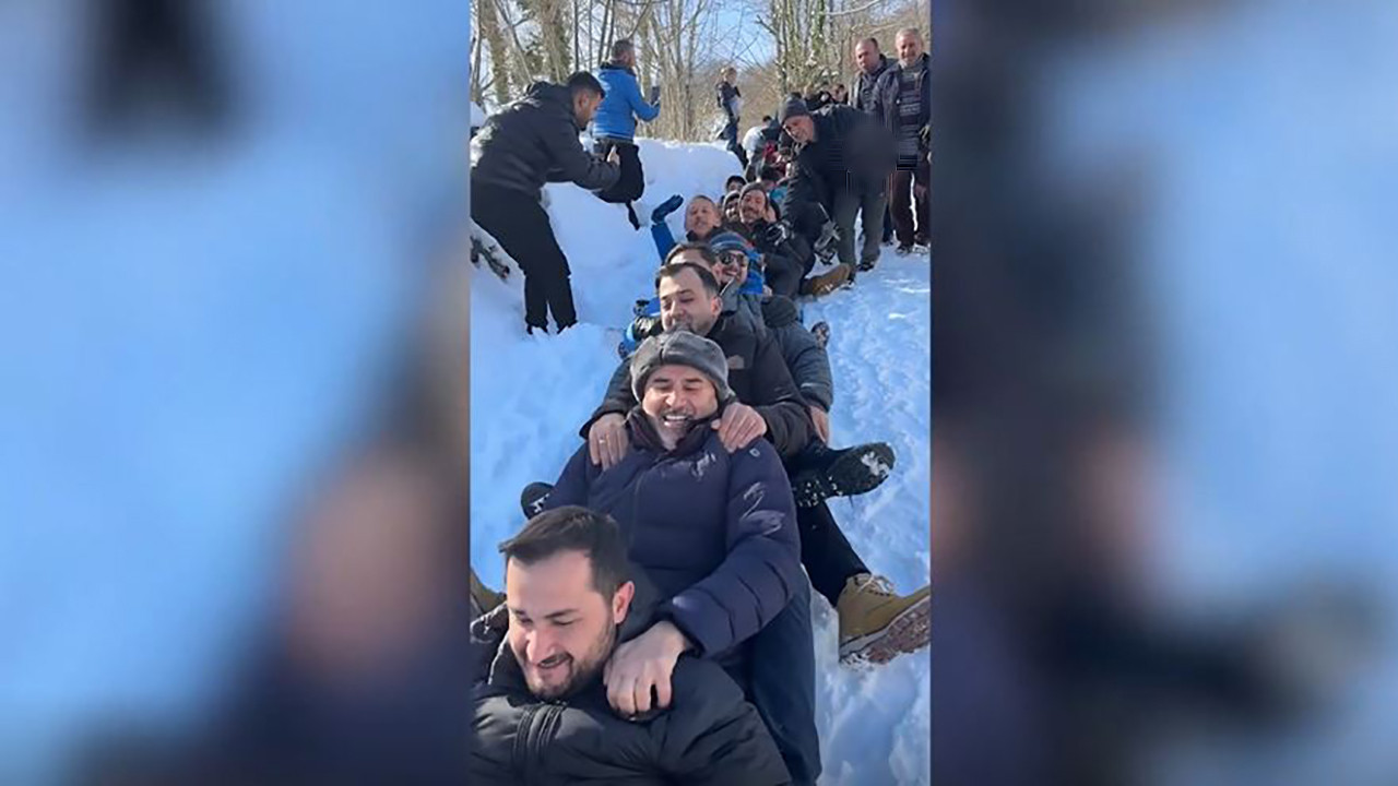 Fizme’de çılgın festival: 100 kişi tek sırada karda kaydı: Neşeli ve renkli görüntüler