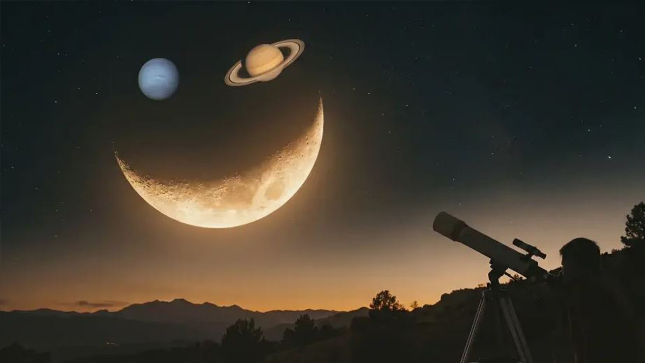 Dürbünleri hazırlayın: Ay-Satürn-Neptün bu akşam birleşiyor