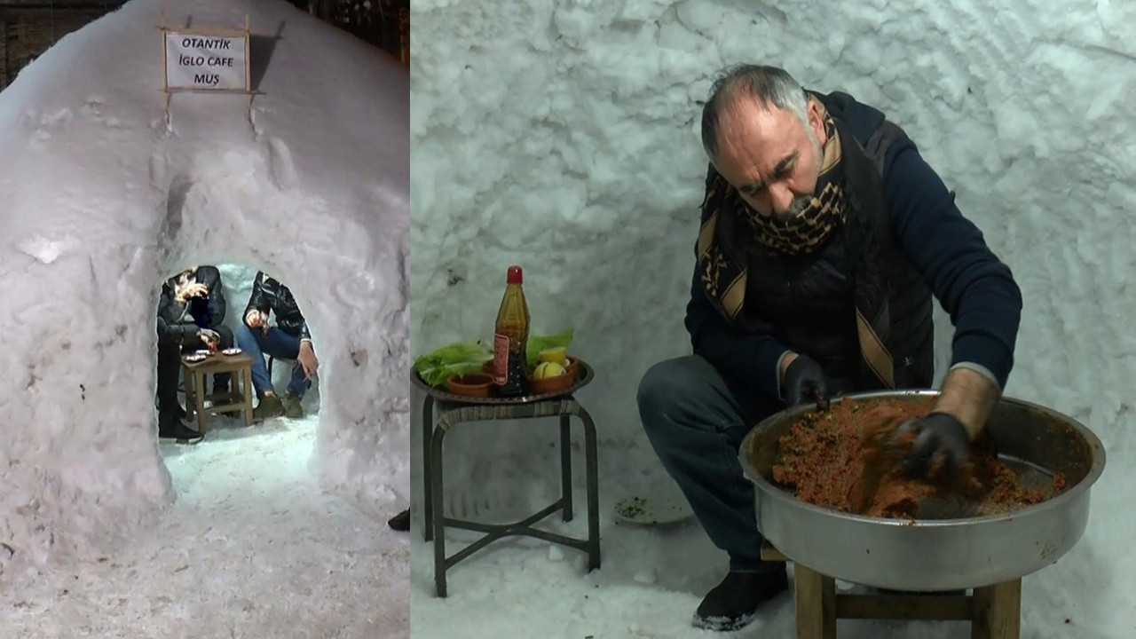 Kar altında çiğ köfte ikramı: Muş’un en çılgın mekanı