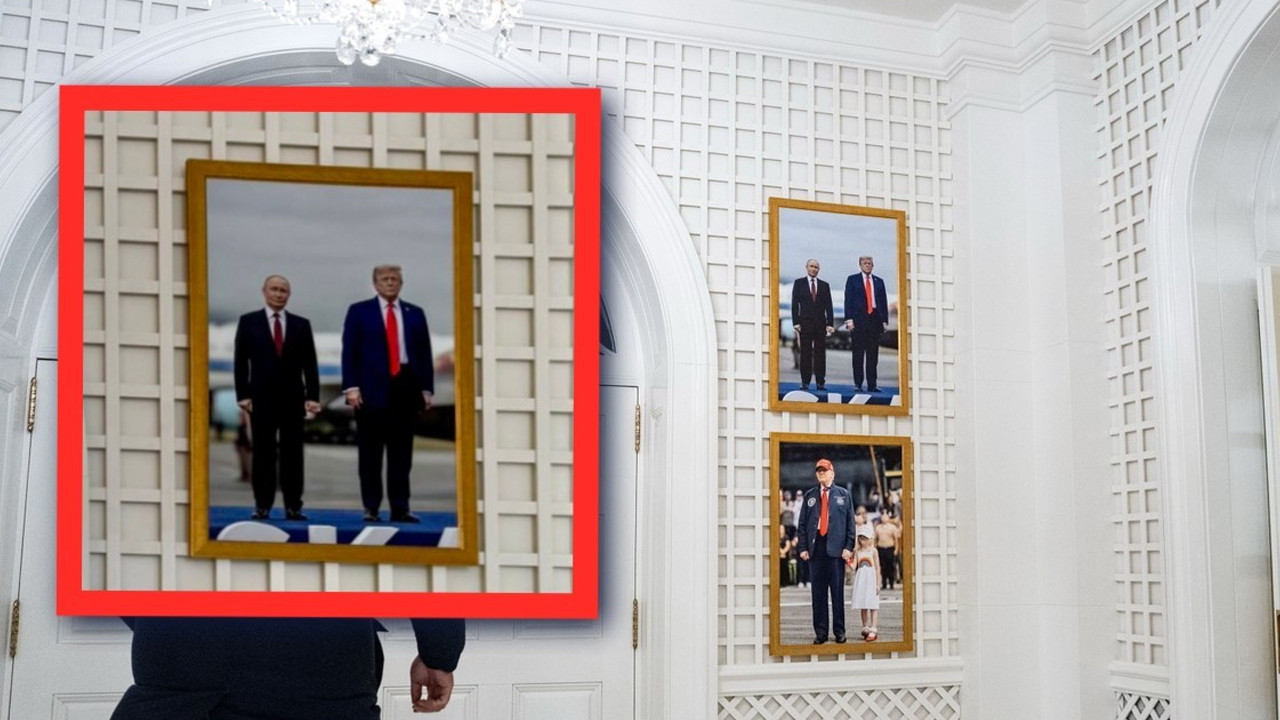 Trump yine kafa karıştırdı: Torunun fotoğrafı üzerine Putin’in fotoğrafını astı…
