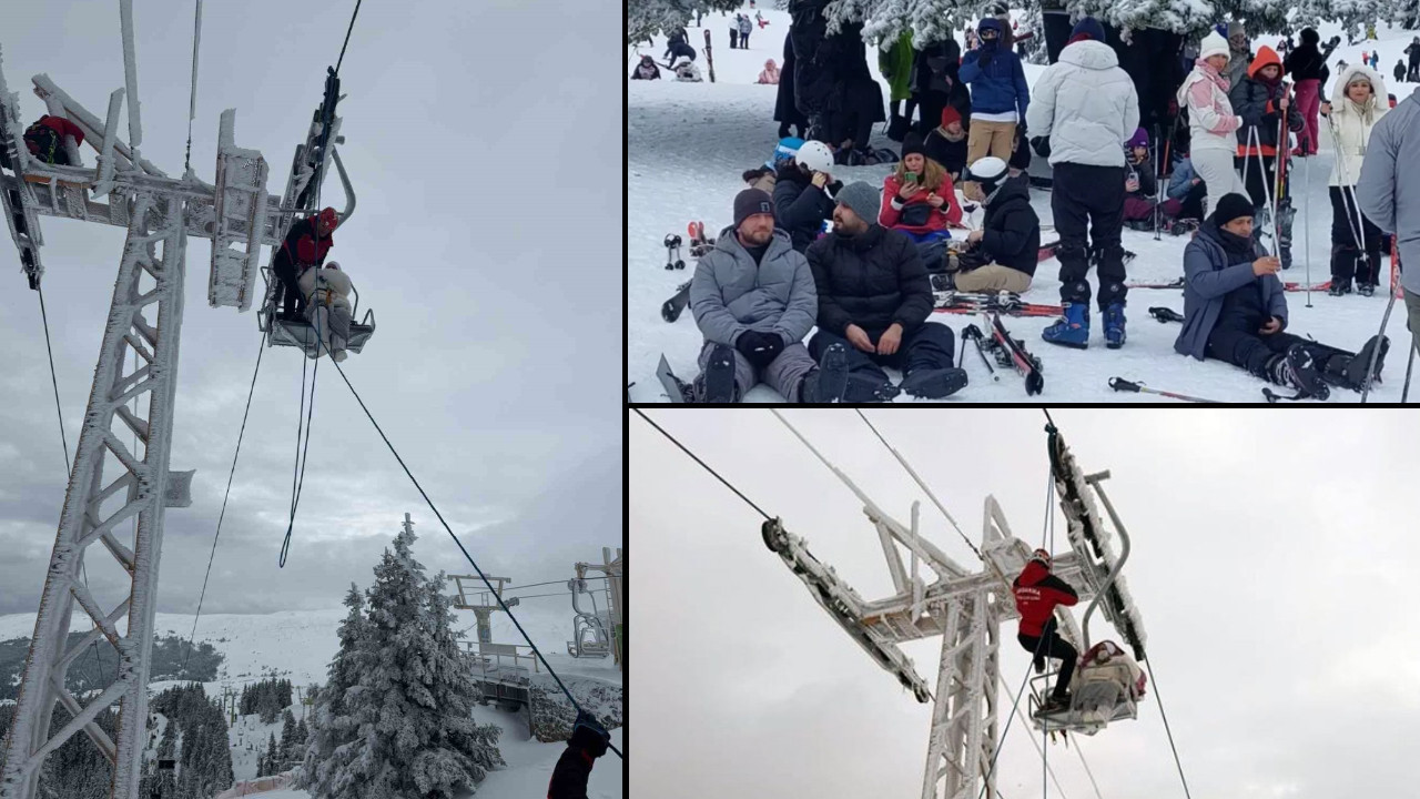 Uludağ'da telesiyej arızası: 40 tatilci havada mahsur kaldı