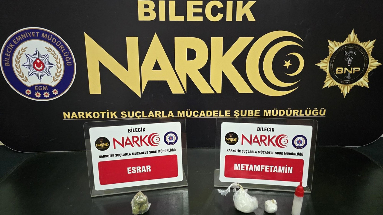 Bilecik’te metamfetamin, esrar ve bong ele geçirildi