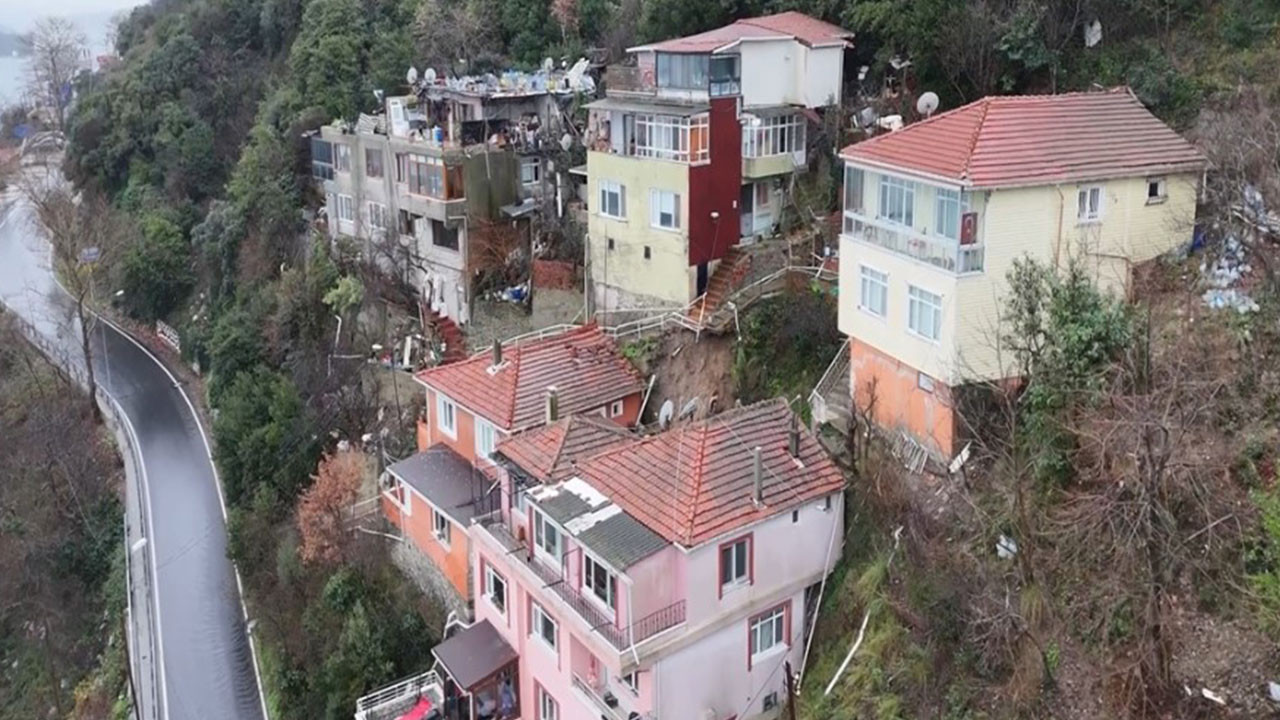 Sarıyer'de toprak kayması: 4 bina tahliye edildi