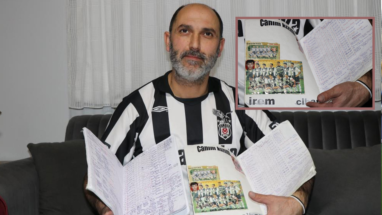 25 yıldır Beşiktaş’ın her maçını defterine kaydediyor