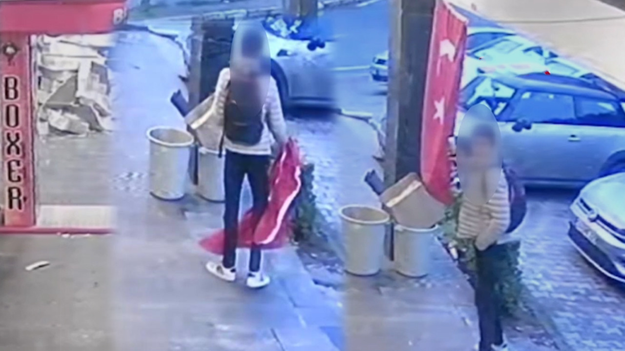 Beylikdüzü’nde dehşete düşüren anlar: Türk Bayrağı'nı indiren kişi yakalandı