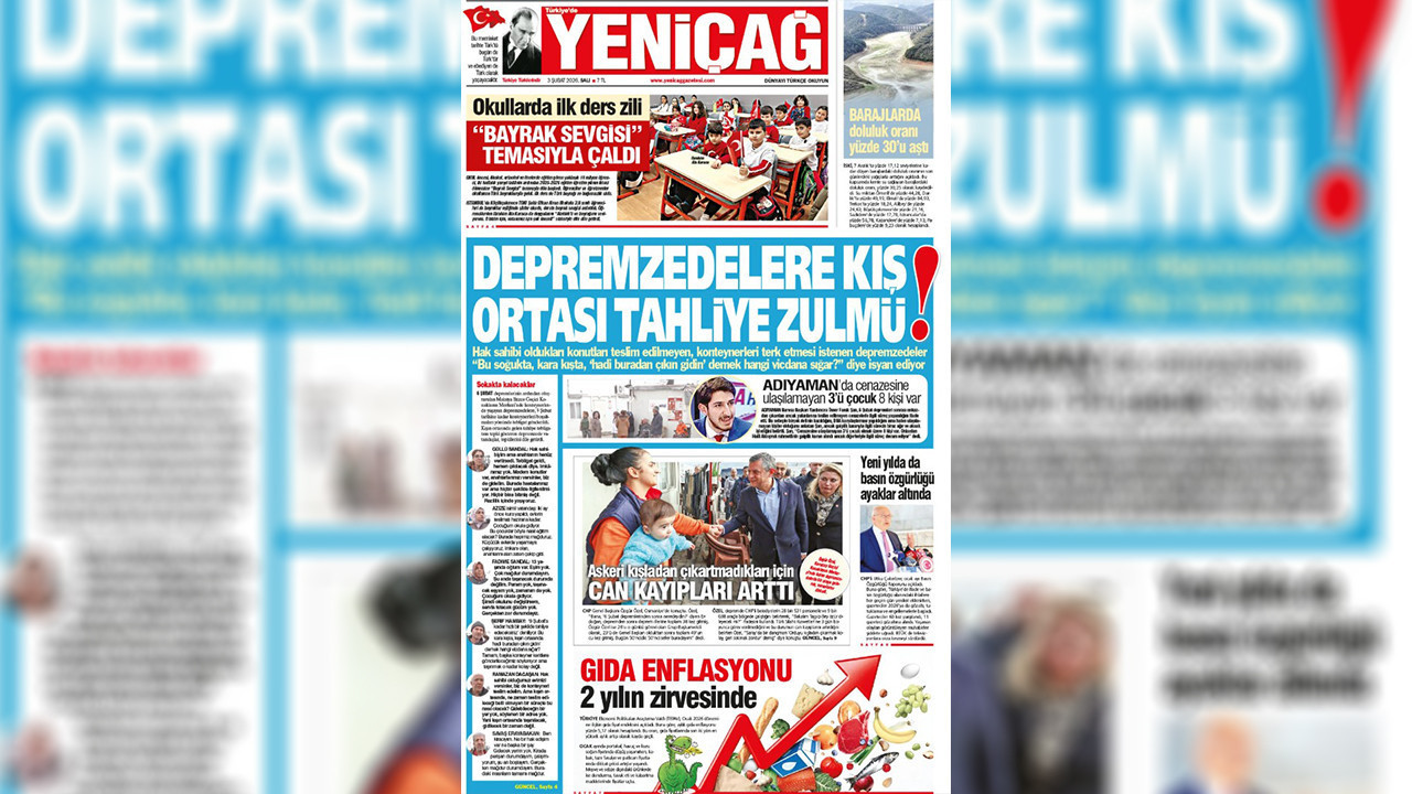 Yeniçağ Gazetesi: Depremzedelere kış ortası tahliye zulmü