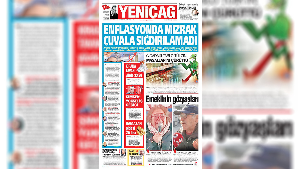 Yeniçağ Gazetesi: Enflasyonda mızrak çuvala sığdırılamadı