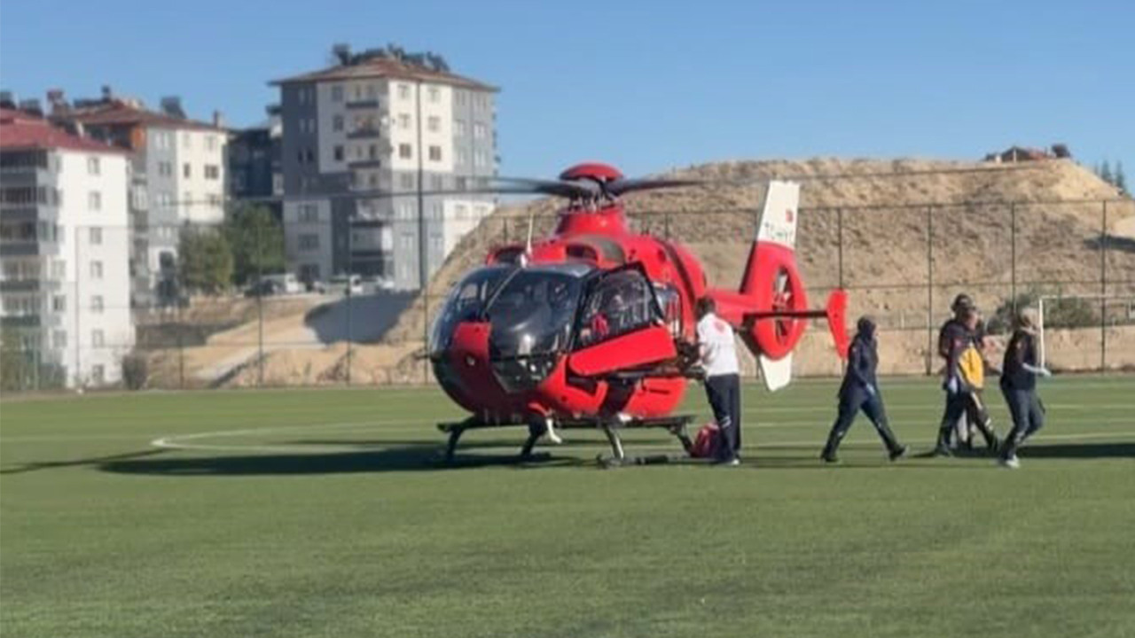70 yaşındaki hastanın imdadına helikopter yetişti