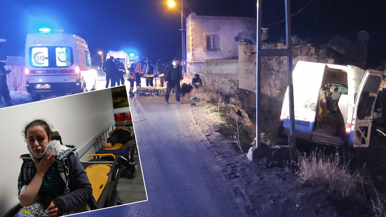 Minibüste can pazarı: Tarım işçilerini taşıyan araç duvara çarptı: 14 yaralı