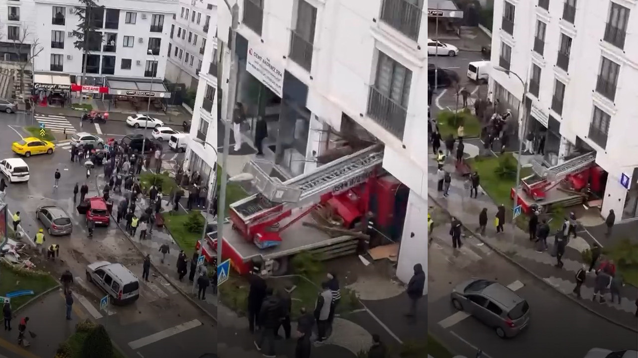 İstanbul’da sepetli vinç, diş polikliniğine girdi