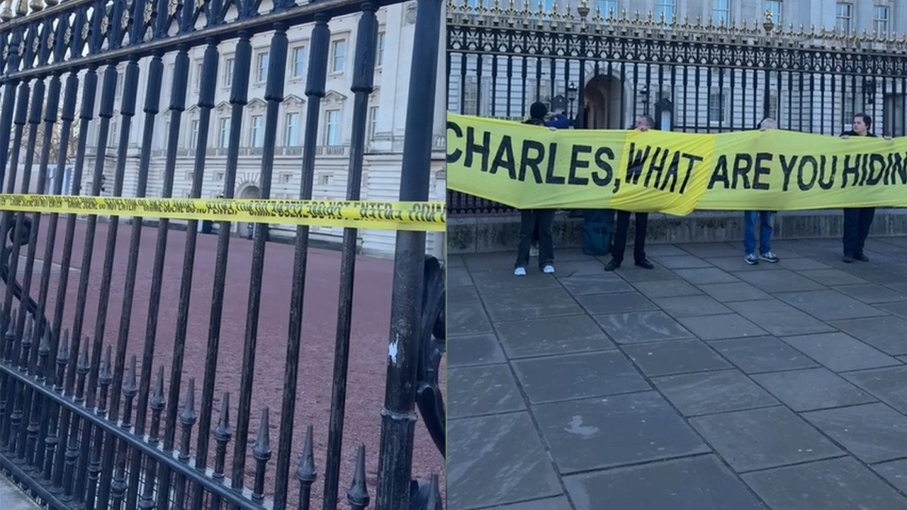 Sarayın önüne ‘Suç mahalli’ şeridi çektiler: Epstein belgelerine sessiz kalmışlardı