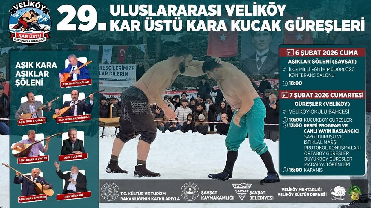 Şavşat Veliköy Kar Üstü Karakucak Güreşleri 29. kez tarihe tanıklık ettirecek