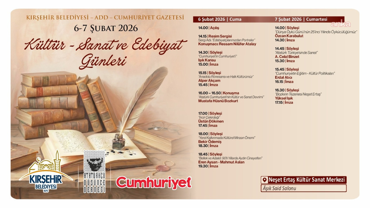 Kırşehir’de Kültür-Sanat ve Edebiyat Günleri başlıyor