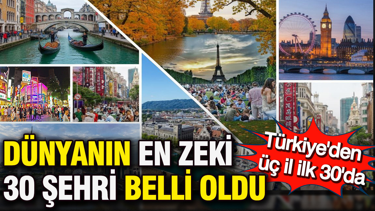 Dünyanın en zeki 30 şehri belli oldu: Türkiye'den üç il ilk 30'da…