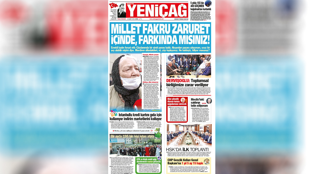 Yeniçağ gazetesi: Emekliler fakru zaruret içinde, farkında mısınız